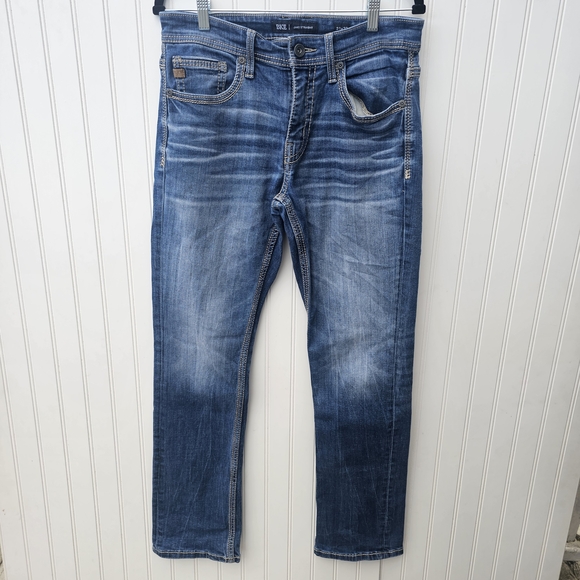 BKE Jake Straight Mens Blue Denim Jeans Size 31 X 32 - Picture 2 of 4